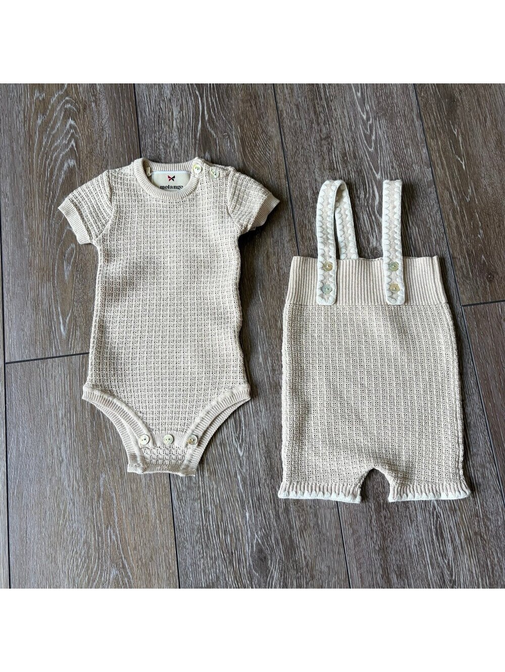 Melange Heirloom Luxury Knit Baby Set • 6–12M • Like New